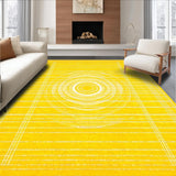 Ultra Soft Area Rug, Non Slip, Stain Resistant, Washable Area Rugs for Living Room, Bedroom, Sunny Yellow Circle Area for Homes Decorative Floor(Yellow)