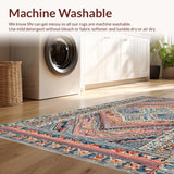 Ultra Soft Area Rug, Non Slip, Stain Resistant, Washable Area Rugs for Living Room, Bedroom, Bloom Washable Non-Slip Rug - Boho Inspired Home Accent(Orange)