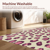Ultra Soft Area Rug, Non Slip, Stain Resistant, Washable Area Rugs for Living Room, Bedroom, Animal Print Bedroom Rug Machine Washable Pastel Colors(Beige)