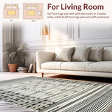 Ultra Soft Area Rug, Non Slip, Stain Resistant, Washable Area Rugs for Living Room, Bedroom, Elegant Monochrome Diamond Pattern(Black)