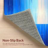 Ultra Soft Area Rug, Non Slip, Stain Resistant, Washable Area Rugs for Living Room, Bedroom, Contemporary Light Blue Elegance(Blue)
