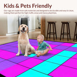 Ultra Soft Area Rug, Non Slip, Stain Resistant, Washable Area Rugs for Living Room, Bedroom, Bright Geometric Patterned Delight(Purple)