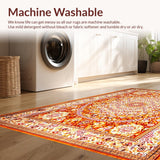 Ultra Soft Area Rug, Non Slip, Stain Resistant, Washable Area Rugs for Living Room, Bedroom, Vibrant Circle Mandala Aesthetic(Gold)