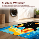 Ultra Soft Area Rug, Non Slip, Stain Resistant, Washable Area Rugs for Living Room, Bedroom, Vibrant Galactic Educational Artistry(Red)