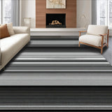 Ultra Soft Area Rug, Non Slip, Stain Resistant, Washable Area Rugs for Living Room, Bedroom, Sleek Minimalist Black and White Design(Black)
