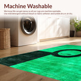 Ultra Soft Area Rug, Non Slip, Stain Resistant, Washable Area Rugs for Living Room, Bedroom, Stylish Green and White Twisted Design(Green)
