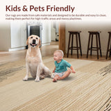 Ultra Soft Area Rug, Non Slip, Stain Resistant, Washable Area Rugs for Living Room, Bedroom, Nature-Inspired Safari Animal Print(Beige)