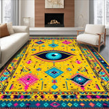 Ultra Soft Area Rug, Non Slip, Stain Resistant, Washable Area Rugs for Living Room, Bedroom, Chic Rustic Ethnic Expression(Yellow)