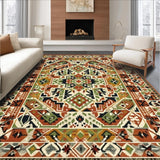 Ultra Soft Area Rug, Non Slip, Stain Resistant, Washable Area Rugs for Living Room, Bedroom, Distinctive Trellis Patterned Comfort(Brown)
