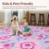 Ultra Soft Area Rug, Non Slip, Stain Resistant, Washable Area Rugs for Living Room, Bedroom, Chic Pastel Fluffy Aesthetic(Purple)