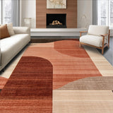 Ultra Soft Area Rug, Non Slip, Stain Resistant, Washable Area Rugs for Living Room, Bedroom, Moody Earthy Tone Area with Unique Rust Brown(Brown)