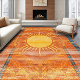 Ultra Soft Area Rug, Non Slip, Stain Resistant, Washable Area Rugs for Living Room, Bedroom, Sophisticated Abstract Warmth Design(Orange)