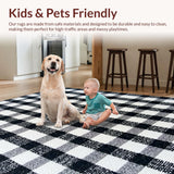 Ultra Soft Area Rug, Non Slip, Stain Resistant, Washable Area Rugs for Living Room, Bedroom, Stain-Resistant Minimalist Entryway Area Carpet(Black)