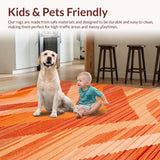 Ultra Soft Area Rug, Non Slip, Stain Resistant, Washable Area Rugs for Living Room, Bedroom, Vibrant Shaggy Abstract Aesthetic(Orange)