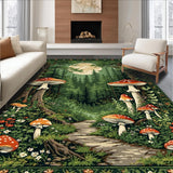 Ultra Soft Area Rug, Non Slip, Stain Resistant, Washable Area Rugs for Living Room, Bedroom, Witchy Aesthetic Cozy Patterns(Green)