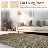 Ultra Soft Area Rug, Non Slip, Stain Resistant, Washable Area Rugs for Living Room, Bedroom, Vibrant Neutral Toned Patterns(Brown)