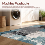 Ultra Soft Area Rug, Non Slip, Stain Resistant, Washable Area Rugs for Living Room, Bedroom, Modern Abstract Bedroom Minimalist Style Area Rug(Gray)