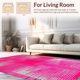 Ultra Soft Area Rug, Non Slip, Stain Resistant, Washable Area Rugs for Living Room, Bedroom, Playful Modern Wildlife Style(Pink)