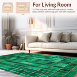 Ultra Soft Area Rug, Non Slip, Stain Resistant, Washable Area Rugs for Living Room, Bedroom, Sophisticated Modern Geometric Appeal(Green)