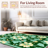 Ultra Soft Area Rug, Non Slip, Stain Resistant, Washable Area Rugs for Living Room, Bedroom, Textured Moss Area Rug for Kitchen and Laundry Room(Green)