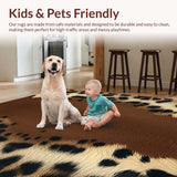 Ultra Soft Area Rug, Non Slip, Stain Resistant, Washable Area Rugs for Living Room, Bedroom, Faux Animal Skin Bedroom Carpet for Modern Interiors(Brown)