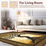 Ultra Soft Area Rug, Non Slip, Stain Resistant, Washable Area Rugs for Living Room, Bedroom, Celtic Inspired Natural Tones(Gold)