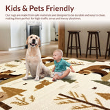 Ultra Soft Area Rug, Non Slip, Stain Resistant, Washable Area Rugs for Living Room, Bedroom, Whimsical Playful Animal Themed Decor(Beige)