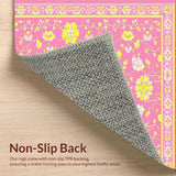 Ultra Soft Area Rug, Non Slip, Stain Resistant, Washable Area Rugs for Living Room, Bedroom, Vibrant Educational Playful Palette(Pink)