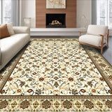 Ultra Soft Area Rug, Non Slip, Stain Resistant, Washable Area Rugs for Living Room, Bedroom, Vintage Natural Braided Boho Round Area(Beige)