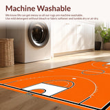 Ultra Soft Area Rug, Non Slip, Stain Resistant, Washable Area Rugs for Living Room, Bedroom, Energetic Round Sports Theme Decor(Orange)