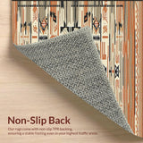 Ultra Soft Area Rug, Non Slip, Stain Resistant, Washable Area Rugs for Living Room, Bedroom, Bold Cultural Inspired Decorative Elements(Orange)