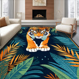 Ultra Soft Area Rug, Non Slip, Stain Resistant, Washable Area Rugs for Living Room, Bedroom, Bold Jungle-Inspired Artistry(Orange)