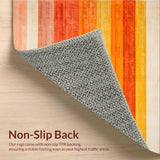 Ultra Soft Area Rug, Non Slip, Stain Resistant, Washable Area Rugs for Living Room, Bedroom, Cozy Textured Symmetrical Elements(Orange)