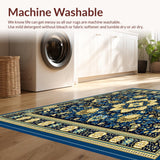 Ultra Soft Area Rug, Non Slip, Stain Resistant, Washable Area Rugs for Living Room, Bedroom, Patio Flooring Black & White(Blue)