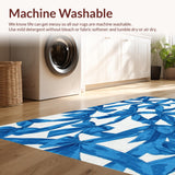 Ultra Soft Area Rug, Non Slip, Stain Resistant, Washable Area Rugs for Living Room, Bedroom, Graceful Azure Bow Tie Decorative Rug With Girlish Aesthetic For Chic Spaces(Blue)