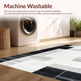 Ultra Soft Area Rug, Non Slip, Stain Resistant, Washable Area Rugs for Living Room, Bedroom, Contemporary Textured Circular Canvas(Gray)