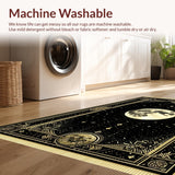 Ultra Soft Area Rug, Non Slip, Stain Resistant, Washable Area Rugs for Living Room, Bedroom, Mystical Snake Lunar Motif(Black)