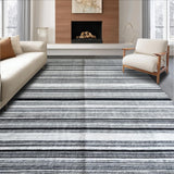 Ultra Soft Area Rug, Non Slip, Stain Resistant, Washable Area Rugs for Living Room, Bedroom, Monochrome Marvel: Black and White Striped Washable Area Rug(Black)