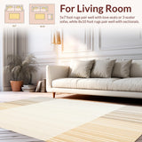 Ultra Soft Area Rug, Non Slip, Stain Resistant, Washable Area Rugs for Living Room, Bedroom, Serene Beige Harmony Area Muted Hues for Calm Interior Styling(Beige)