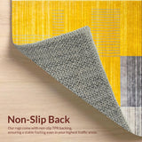 Ultra Soft Area Rug, Non Slip, Stain Resistant, Washable Area Rugs for Living Room, Bedroom, Elegant Contemporary Artful Design(Yellow)