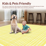 Ultra Soft Area Rug, Non Slip, Stain Resistant, Washable Area Rugs for Living Room, Bedroom, Artful Tiled Pattern Accents(Yellow)