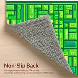 Ultra Soft Area Rug, Non Slip, Stain Resistant, Washable Area Rugs for Living Room, Bedroom, City-Themed Green Toddler Playroom Educational Carpet(Green)