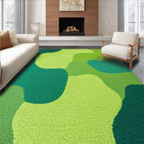 Ultra Soft Area Rug, Non Slip, Stain Resistant, Washable Area Rugs for Living Room, Bedroom, Whimsical Green Cat Kids Bedroom Rug(Green)