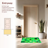 Ultra Soft Area Rug, Non Slip, Stain Resistant, Washable Area Rugs for Living Room, Bedroom, Vivid Abstract Green Animal Print(Green)