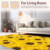 Ultra Soft Area Rug, Non Slip, Stain Resistant, Washable Area Rugs for Living Room, Bedroom, Vibrant Yellow Rustic Country Style(Yellow)