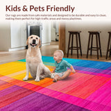 Ultra Soft Area Rug, Non Slip, Stain Resistant, Washable Area Rugs for Living Room, Bedroom, Stylish Gradient Spectrum Design(Yellow)