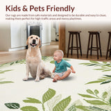 Ultra Soft Area Rug, Non Slip, Stain Resistant, Washable Area Rugs for Living Room, Bedroom, Soft Olive Natural Vibe(Beige)