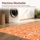 Ultra Soft Area Rug, Non Slip, Stain Resistant, Washable Area Rugs for Living Room, Bedroom, Chic Retro Lattice Design(Orange)