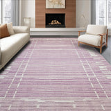 Ultra Soft Area Rug, Non Slip, Stain Resistant, Washable Area Rugs for Living Room, Bedroom, Chic Simple Color Block Design(Purple)