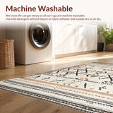 Ultra Soft Area Rug, Non Slip, Stain Resistant, Washable Area Rugs for Living Room, Bedroom, Modern Earthy Medallion Style(Beige)
